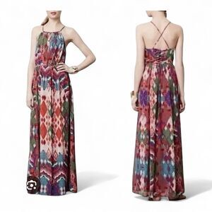 Anthropologie Maeve Tarana Maxi Colorful Boho Dress Women's Size 8